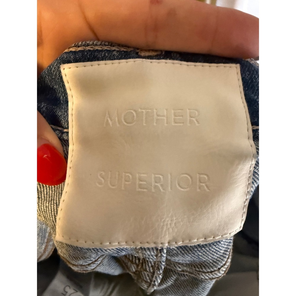 MOTHER Superior The Skipper Short N Long Chew Distressed Denim Shorts Blue 25 - Picture 4 of 12